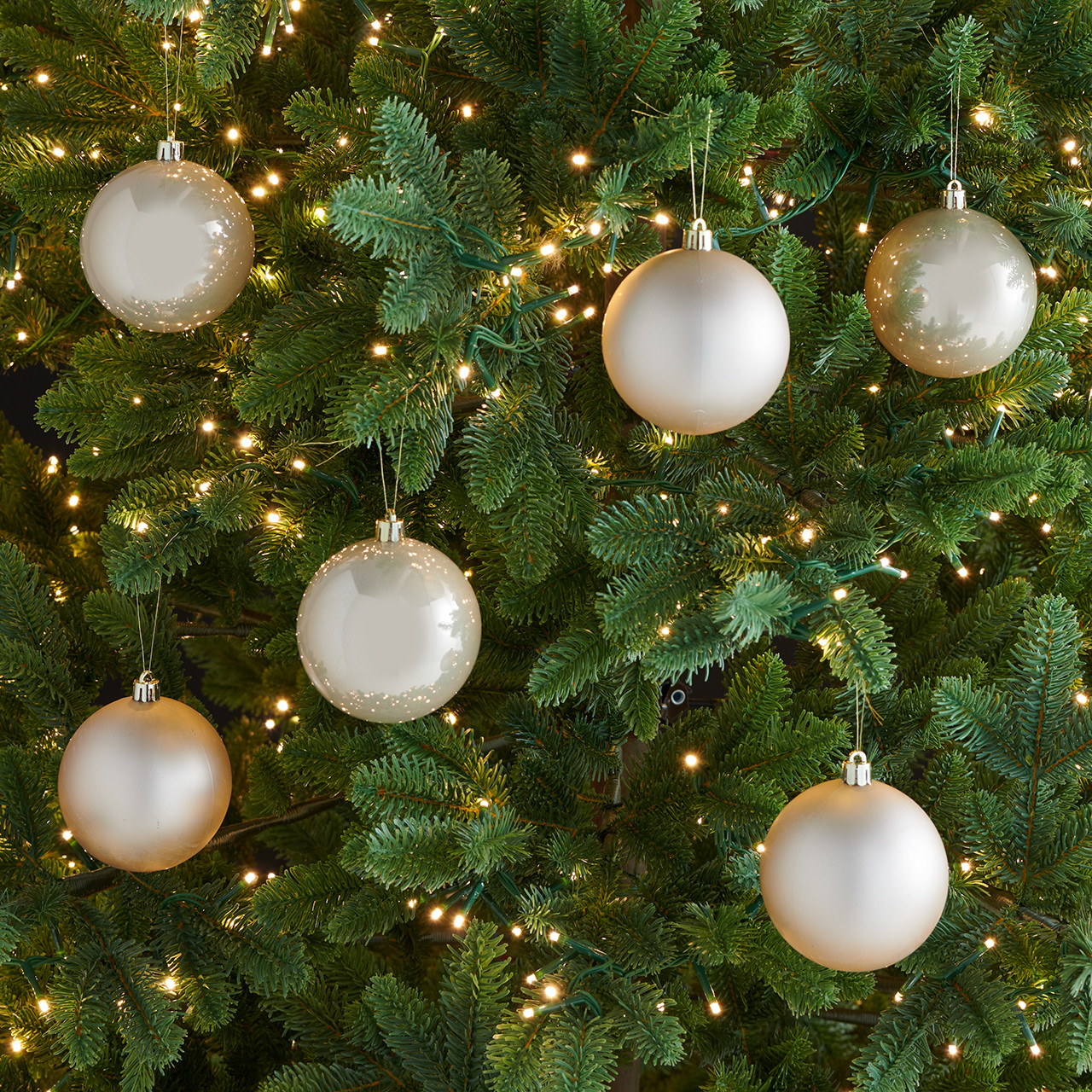 In-Store Only - 3 in. Pearl Shatterproof Ball Ornaments, Set of 6
