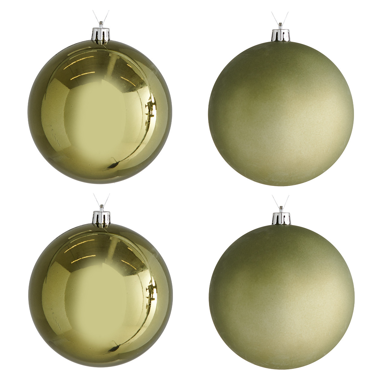 In-Store Only - 4 in. Rosemary Shatterproof Ball Ornaments, Set of 4