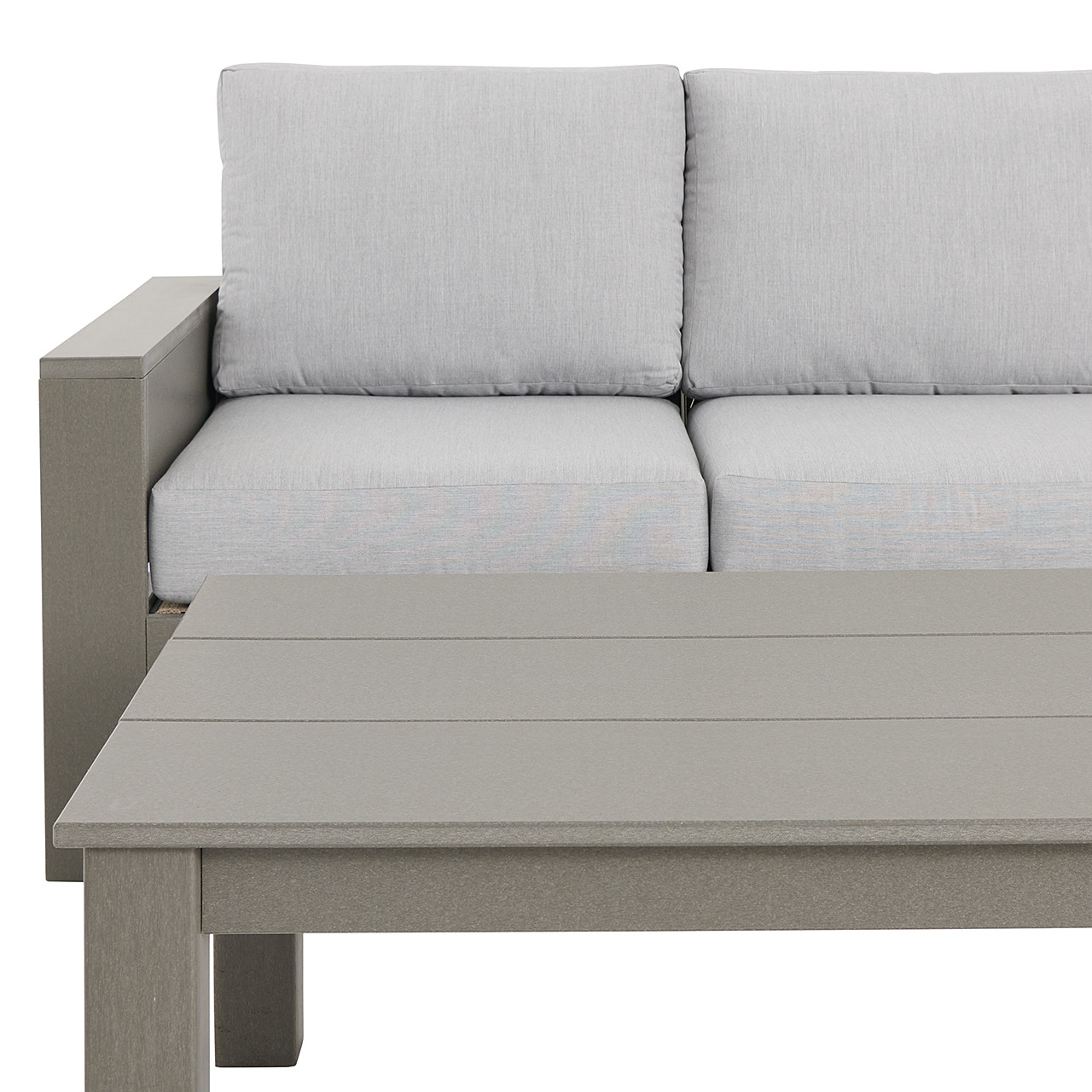 Montauk Polymer with Cushions 6 Piece Modular Sofa Group + 45 x 31 in. Coffee Table