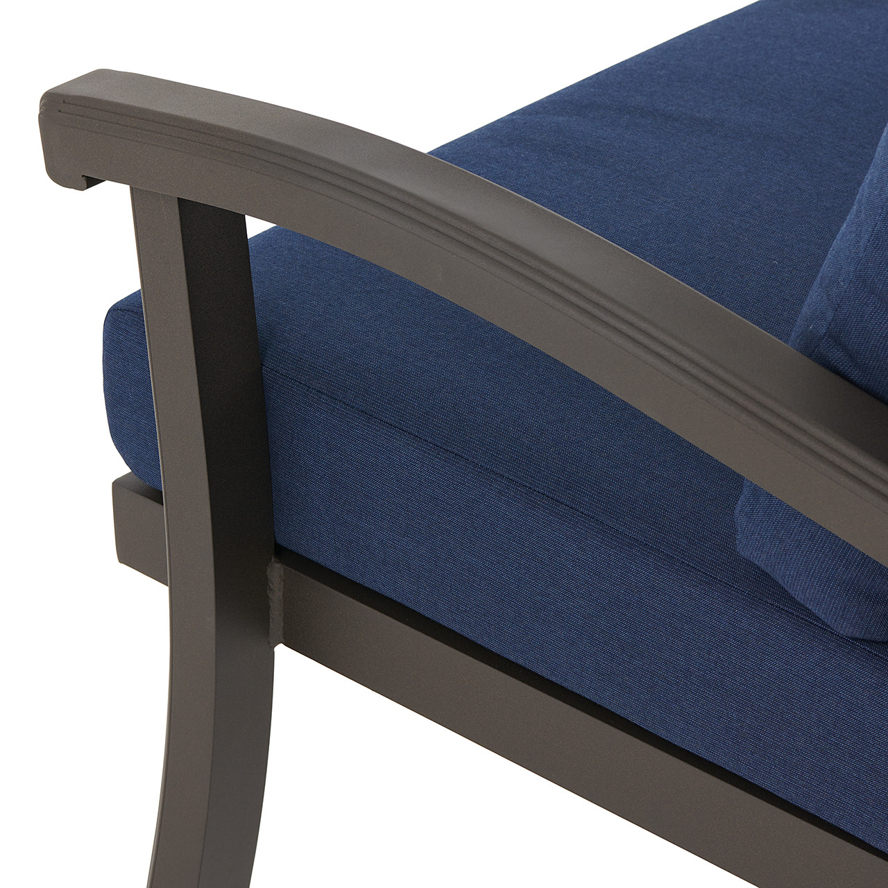 Fairmont Aged Bronze Aluminum with Spectrum Indigo Cushions Dining Chair