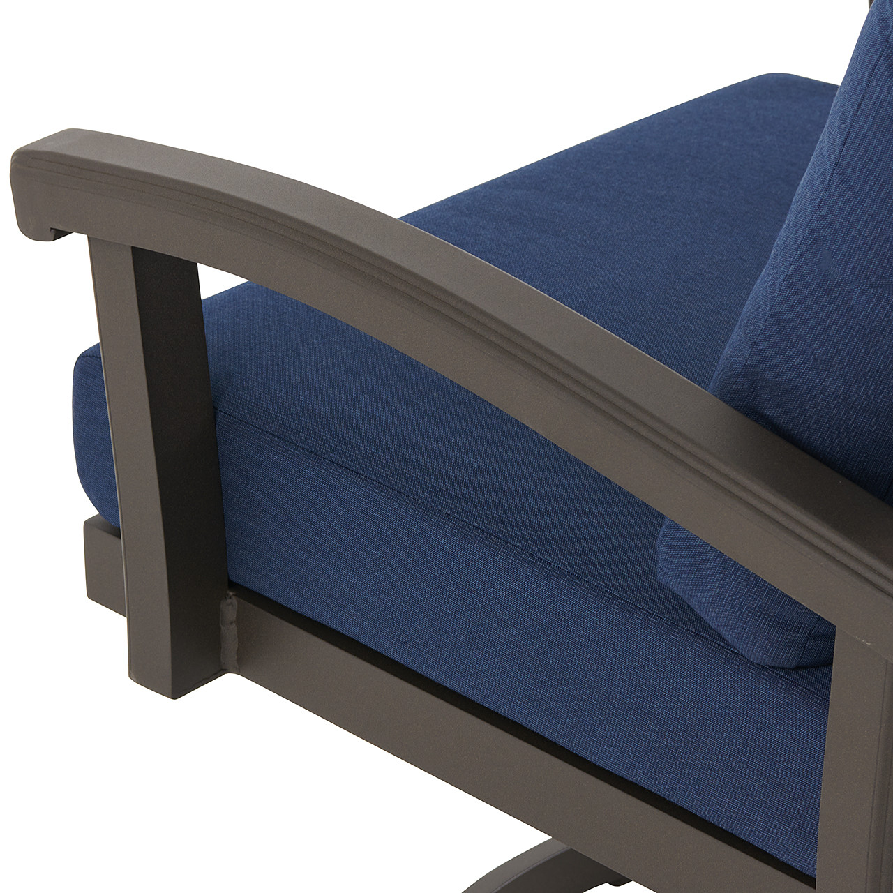 Fairmont Aged Bronze Aluminum with Spectrum Indigo Cushions Swivel Rocker