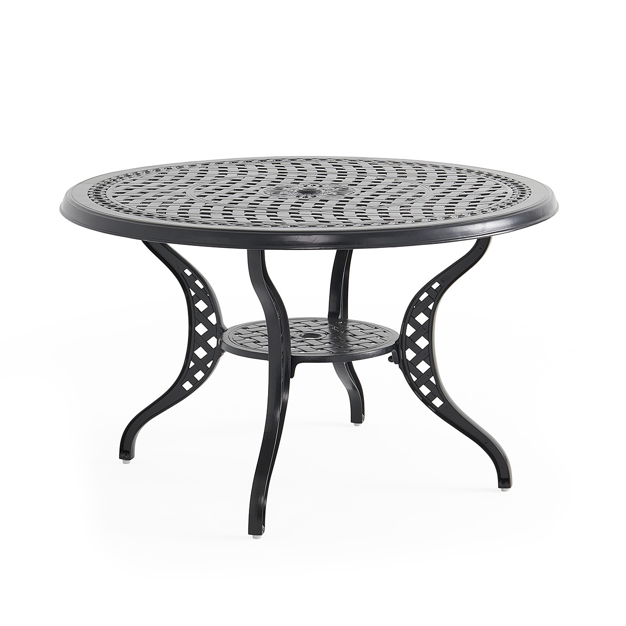Tivoli Matte Black Cast Aluminum with Cushions 5 Piece Dining Set