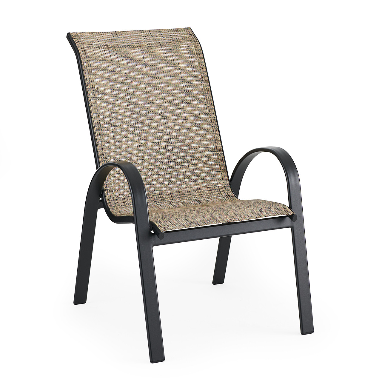 Malibu Java Aluminum with Desert Wicker Sling Dining Chair