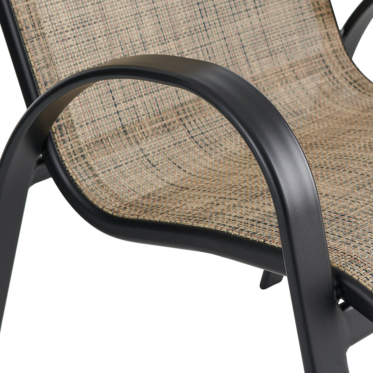 Malibu Java Aluminum with Desert Wicker Sling Dining Chair