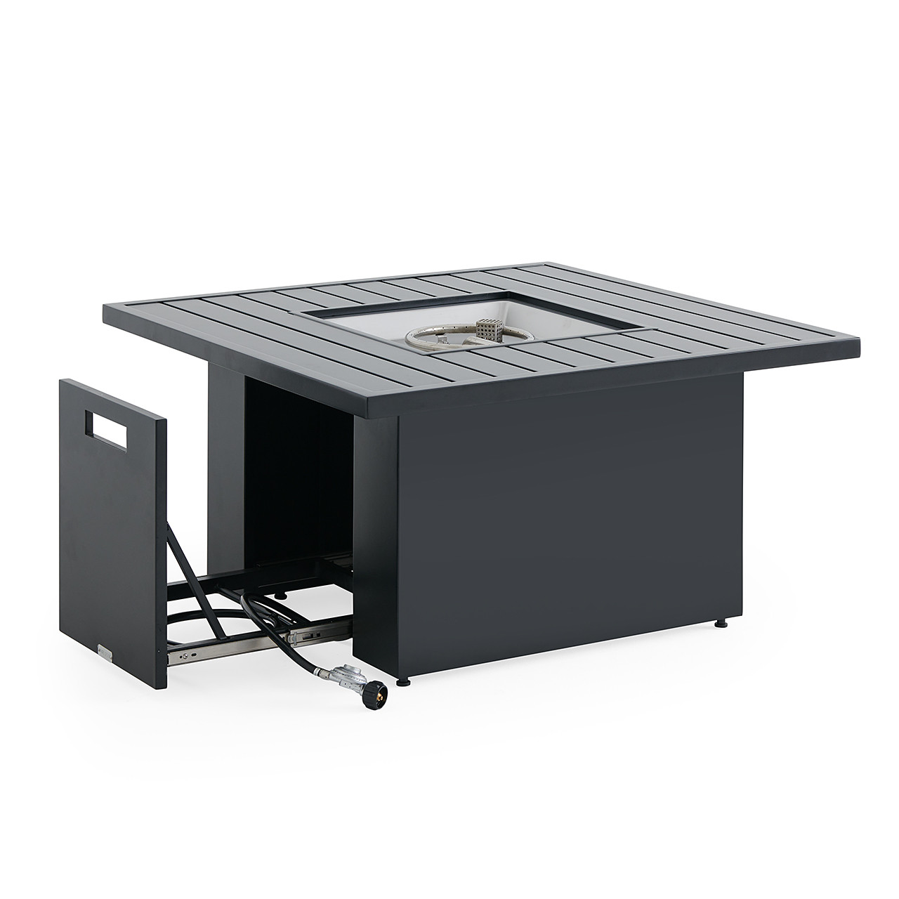 Slat Top 42 in. Sq. Aluminum LP Gas Fire Pit Table