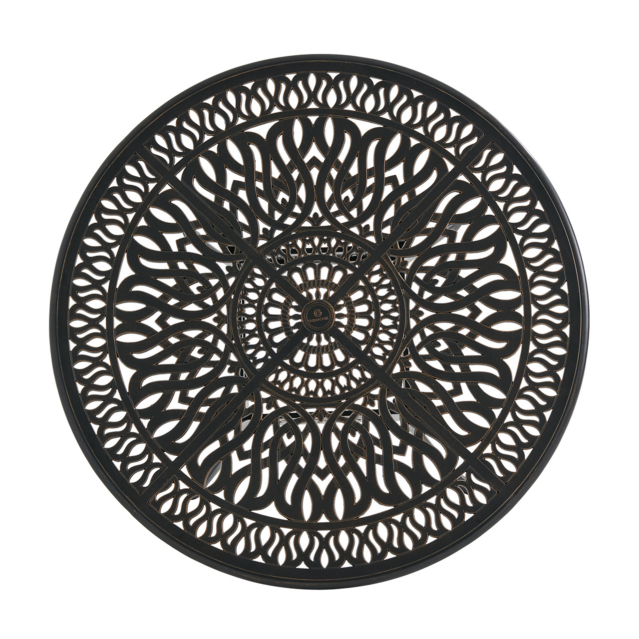 Roma Black Gold Cast Aluminum 48 in. D Dining Table