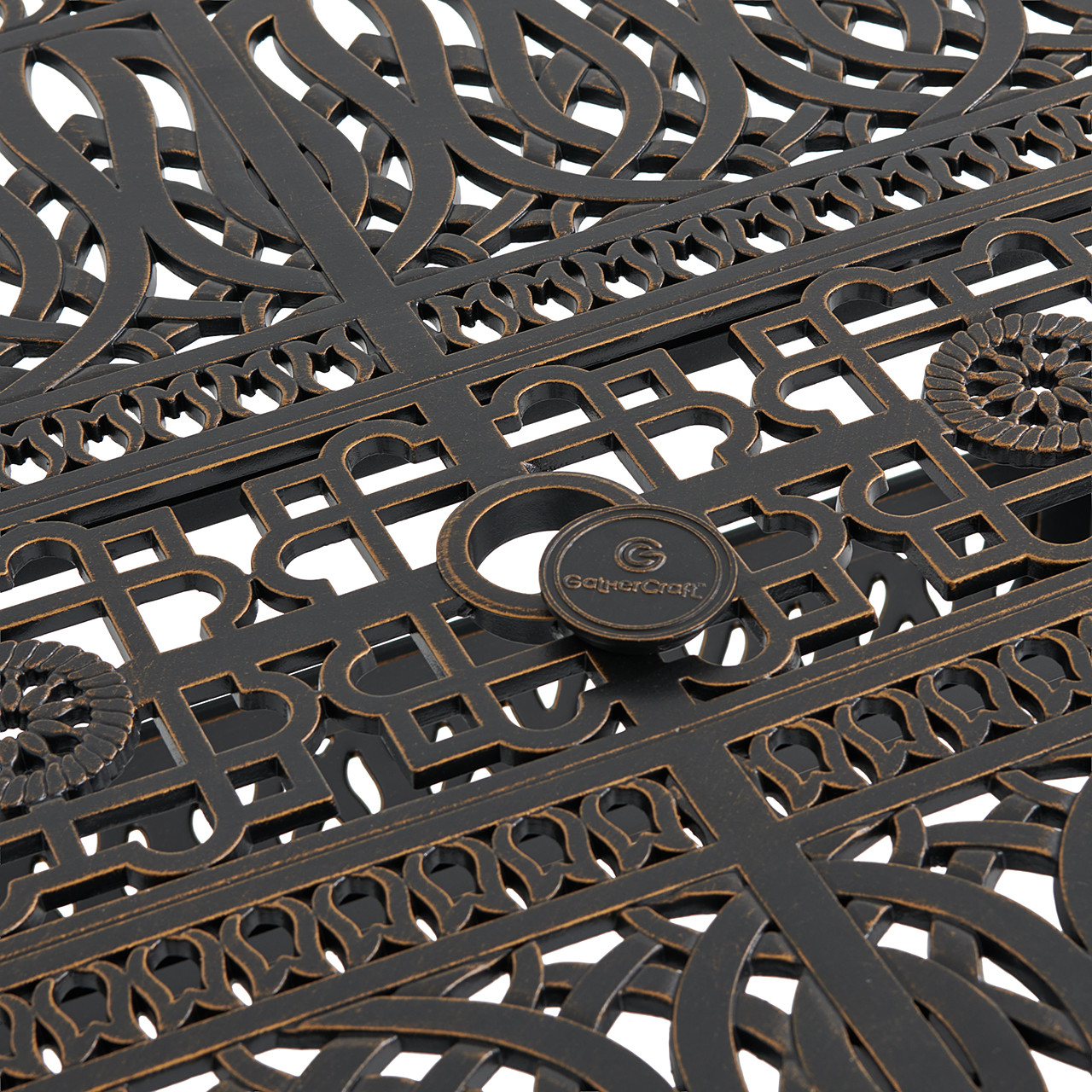 Roma Black Gold Cast Aluminum 72 x 42 in. Dining Table