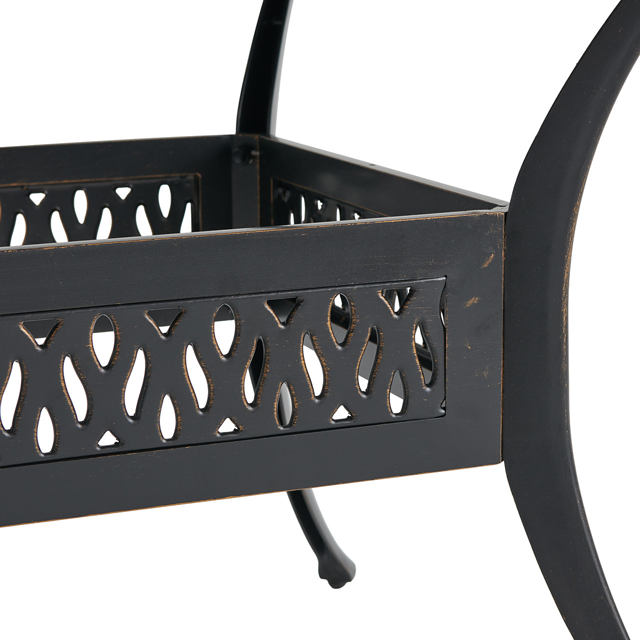 Roma Black Gold Cast Aluminum 72 x 42 in. Dining Table - Fortunoff