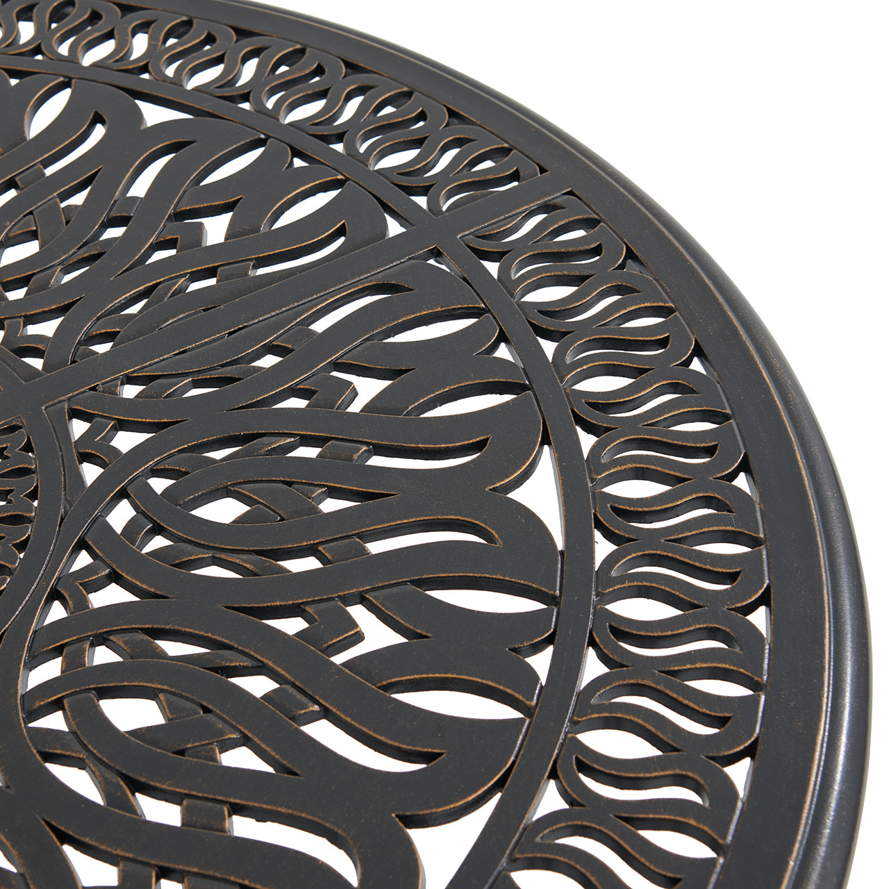 Roma Black Gold Cast Aluminum 72 x 42 in. Dining Table