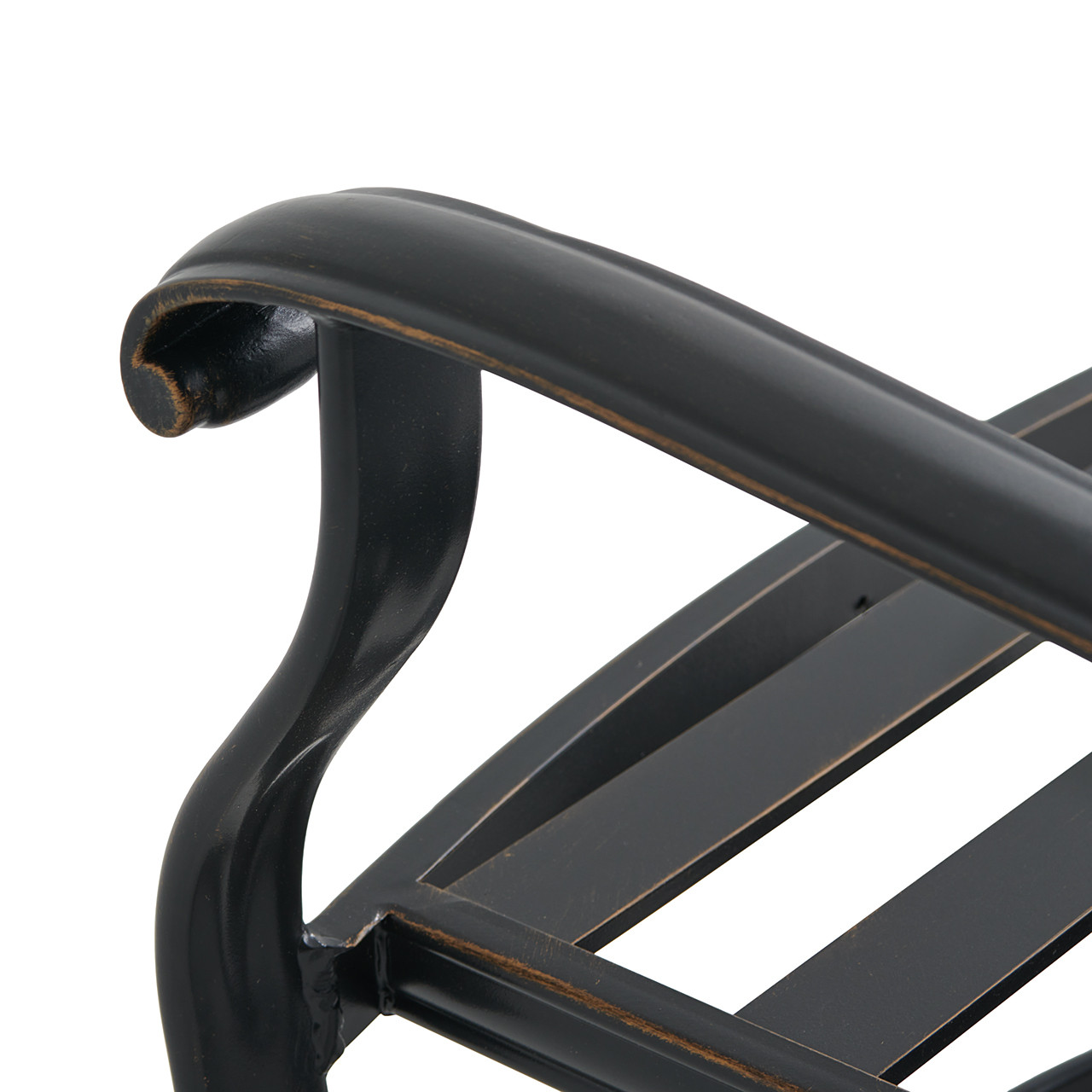 Roma Black Gold Cast Aluminum with Cushions Swivel Club Rocker