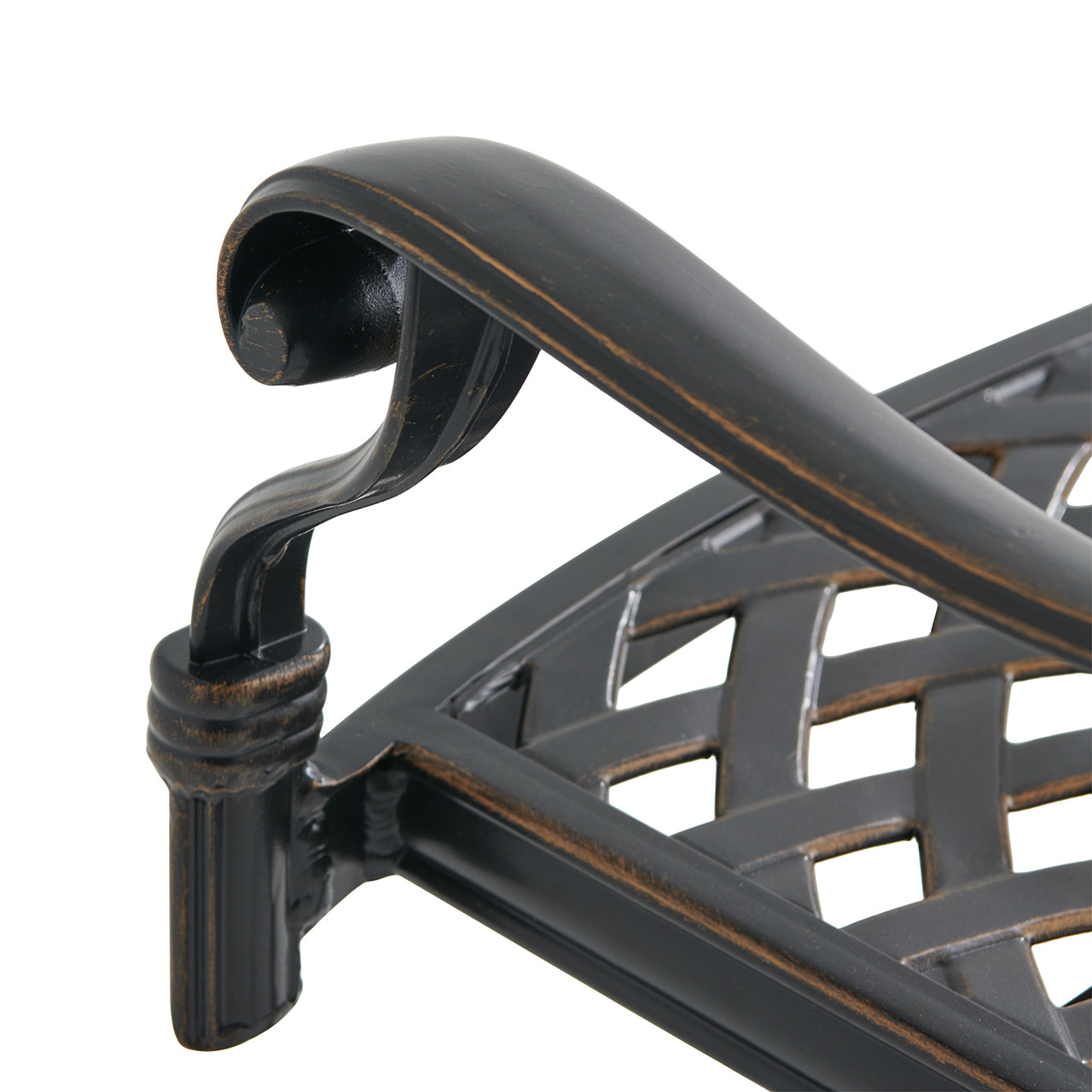 Roma Black Gold Cast Aluminum with Cushion Swivel Barstool