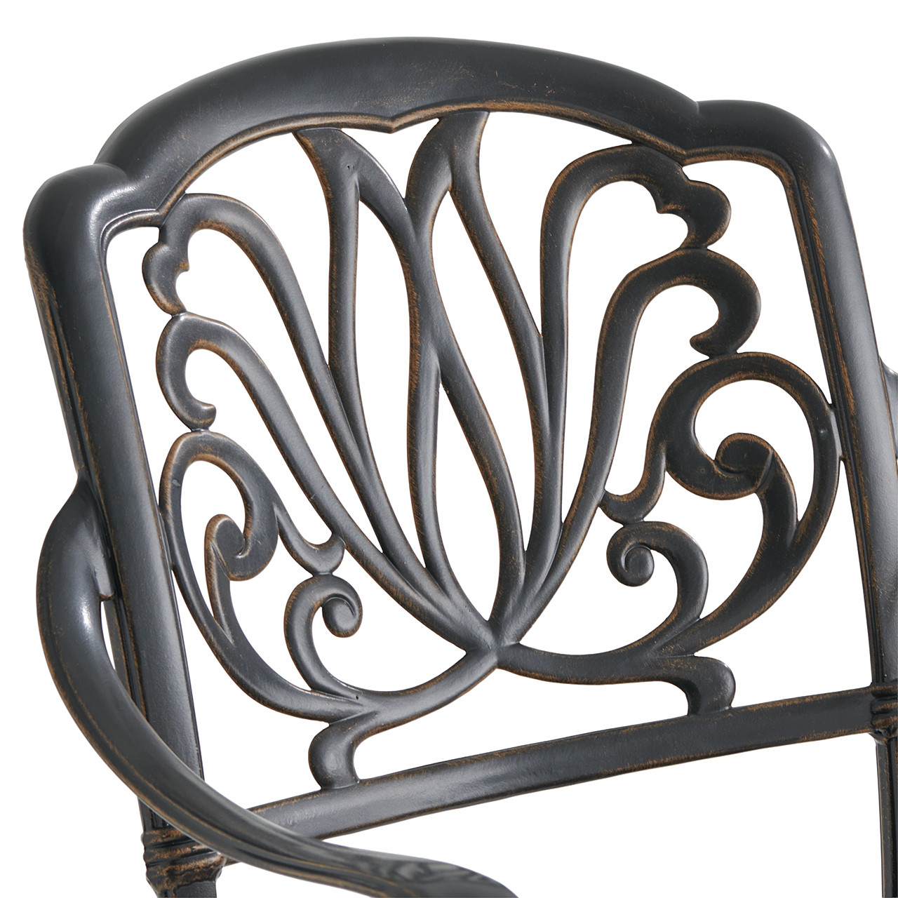 Roma Black Gold Cast Aluminum with Cushion Swivel Barstool