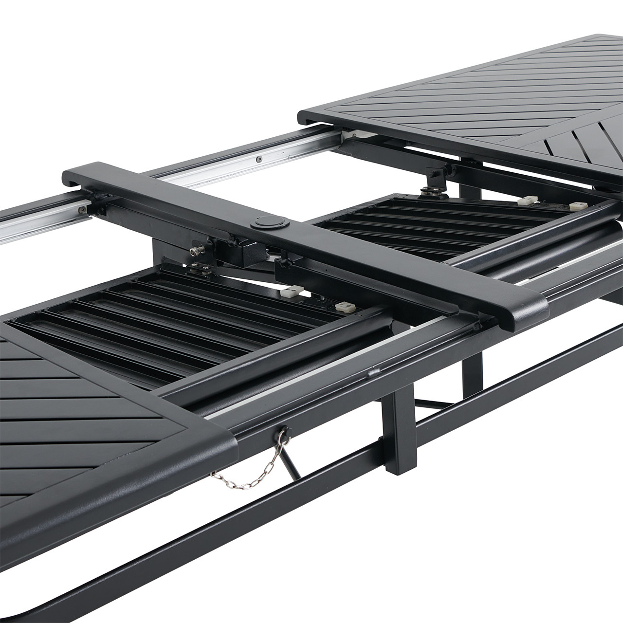 Siena Coal Aluminum 88-128 x 44 in. Extension Dining Table