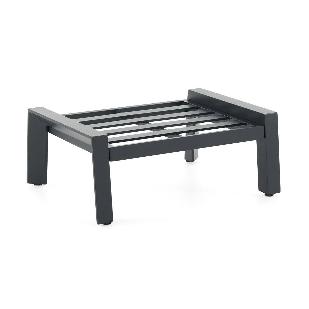 St. Lucia Midnight Aluminum with Cushion Ottoman -