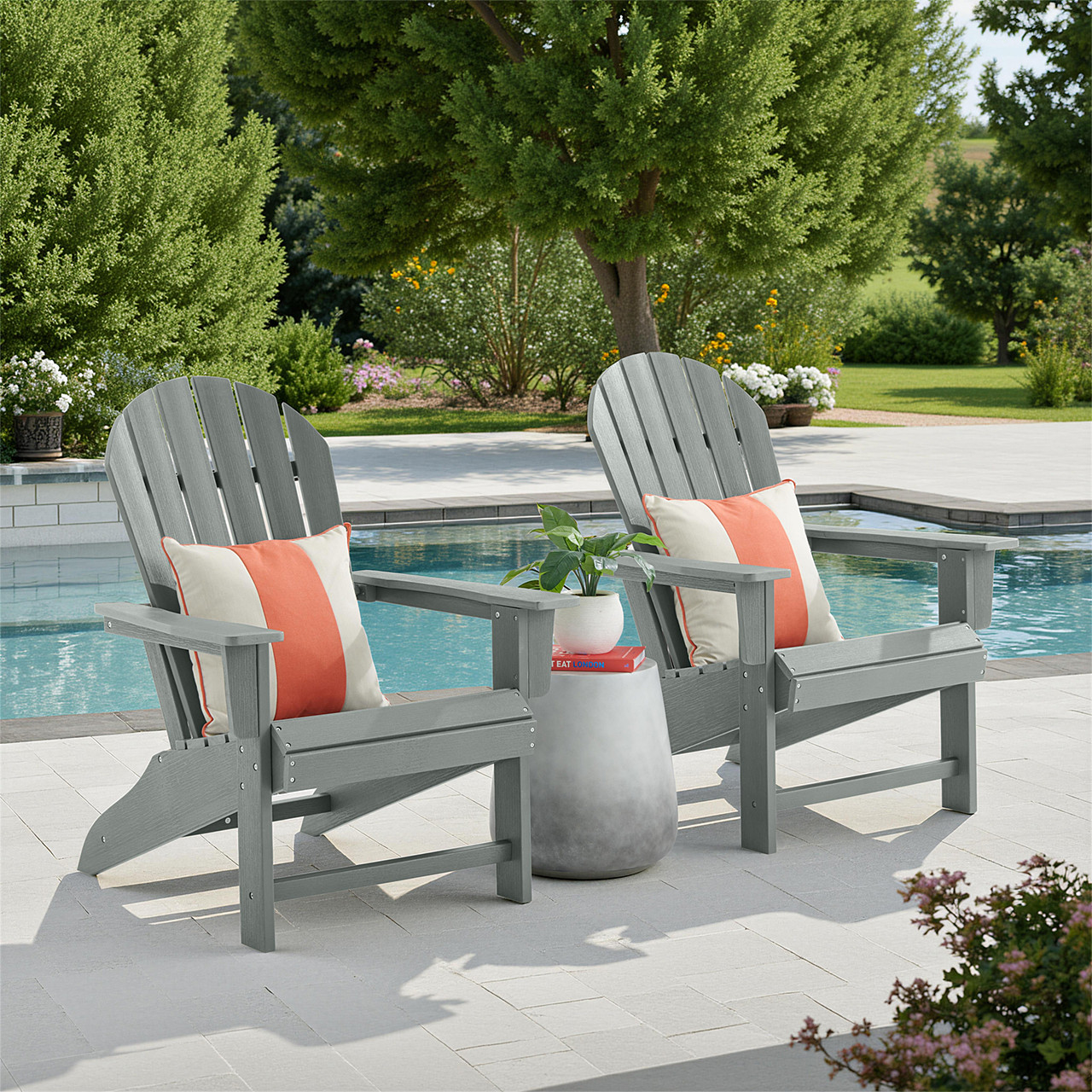 Lakeside Polymer 2 Piece Set Adirondack Chairs - Fortunoff