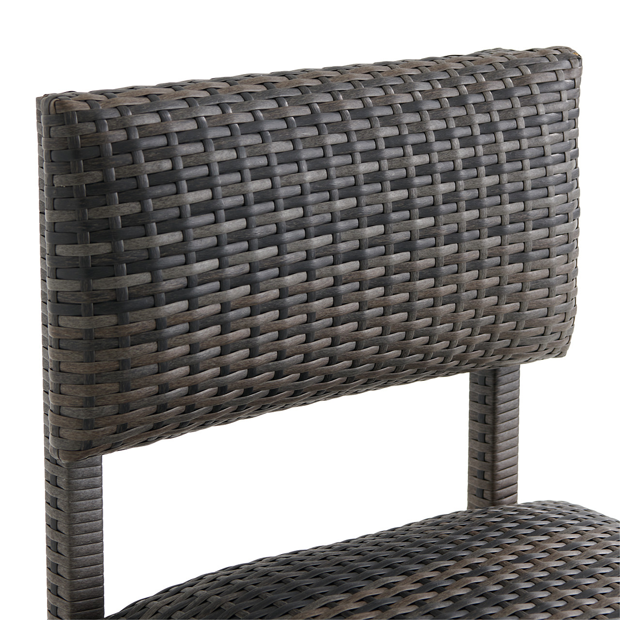 Venice Silver Oak Outdoor Wicker Armless Padded Barstool with Back Rest