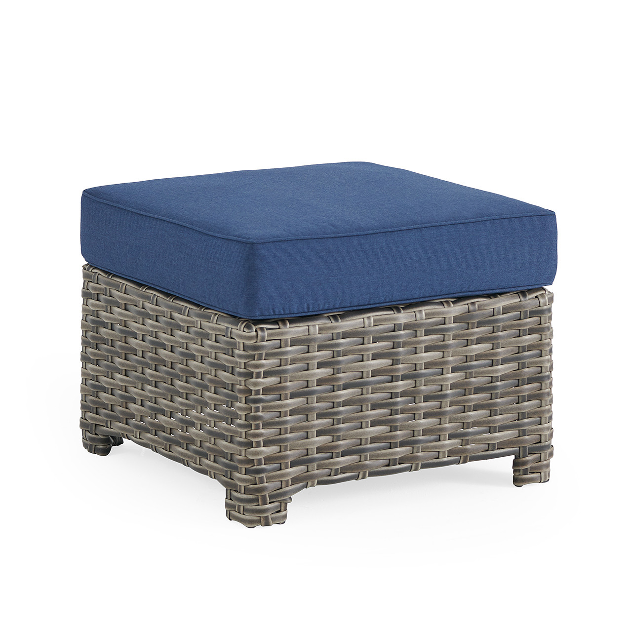 Sonoma Husk Outdoor Wicker with Cushions 3 Piece Sectional with Ottoman