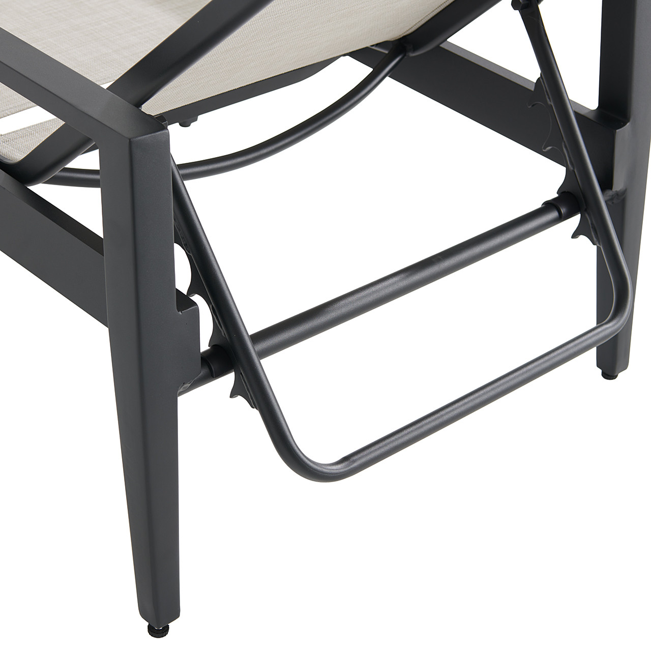 Portofino Midnight Aluminum with Prestige Stucco Sling Chaise Lounge