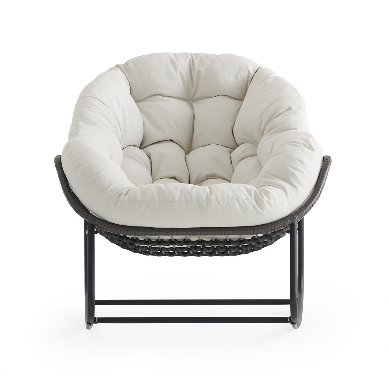 naptime ラウンドクッション OFFWHITE Tahiti XL Rocking Chair with Cushion - Fortunoff Backyard Store
