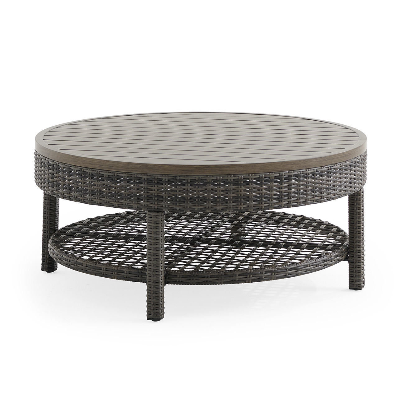 Rio Silver Oak Outdoor Wicker 42 in. D Weathered Teak Top Coffee Table