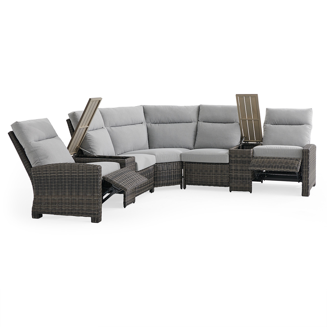 Rio Silver Oak Outdoor Wicker with Cushions 3 Piece Sectional