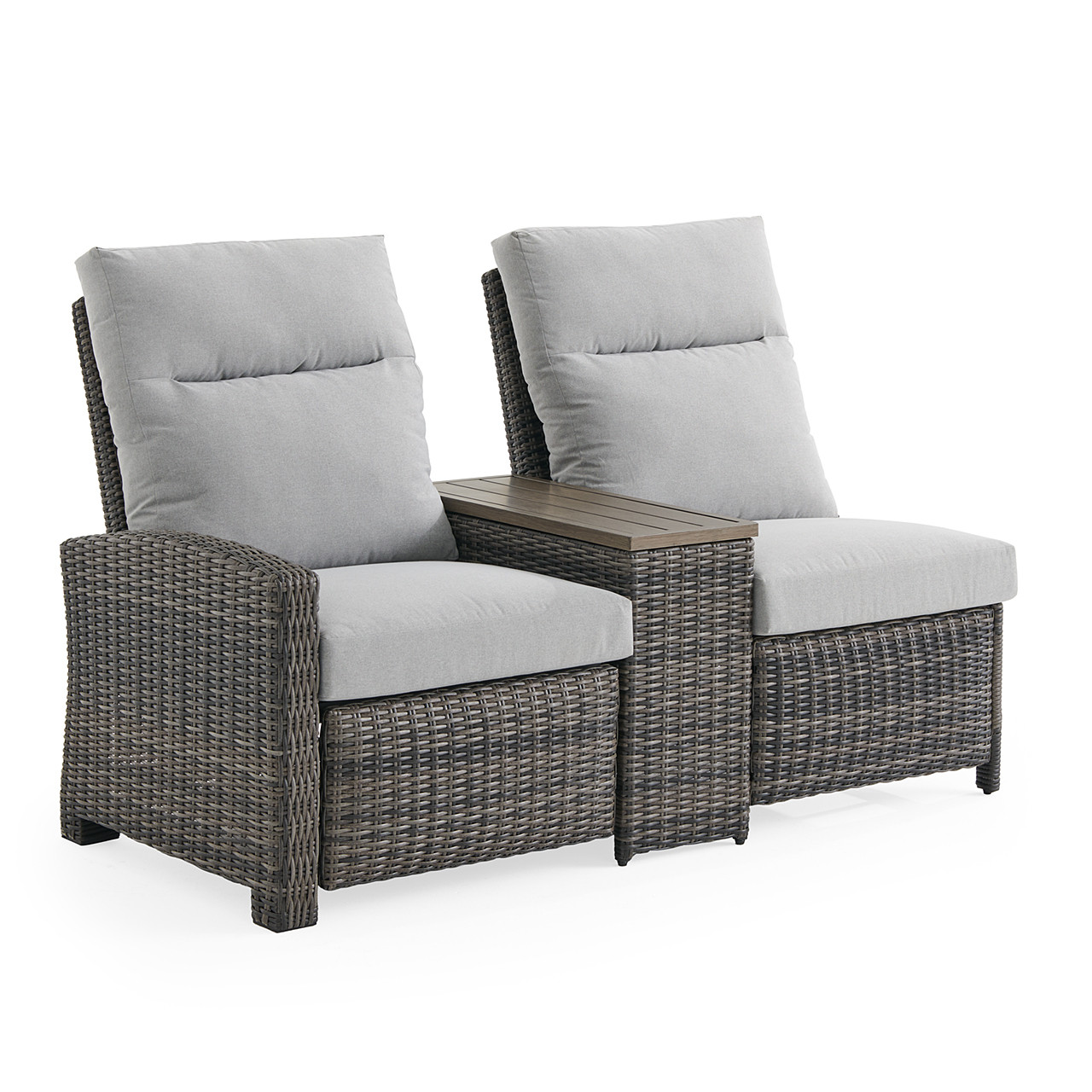 Rio Silver Oak Outdoor Wicker with Cushions 3 Piece Sectional