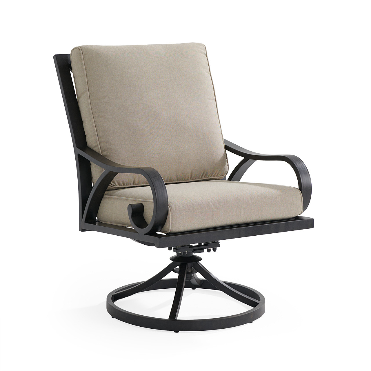 Key West Rustic Bronze Aluminum with Cushions Swivel Rocker