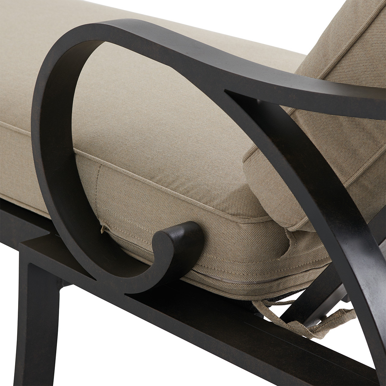 Key West Rustic Bronze Aluminum with Cushions 3 Piece Chaise Lounge Set + 24 in. D End Table