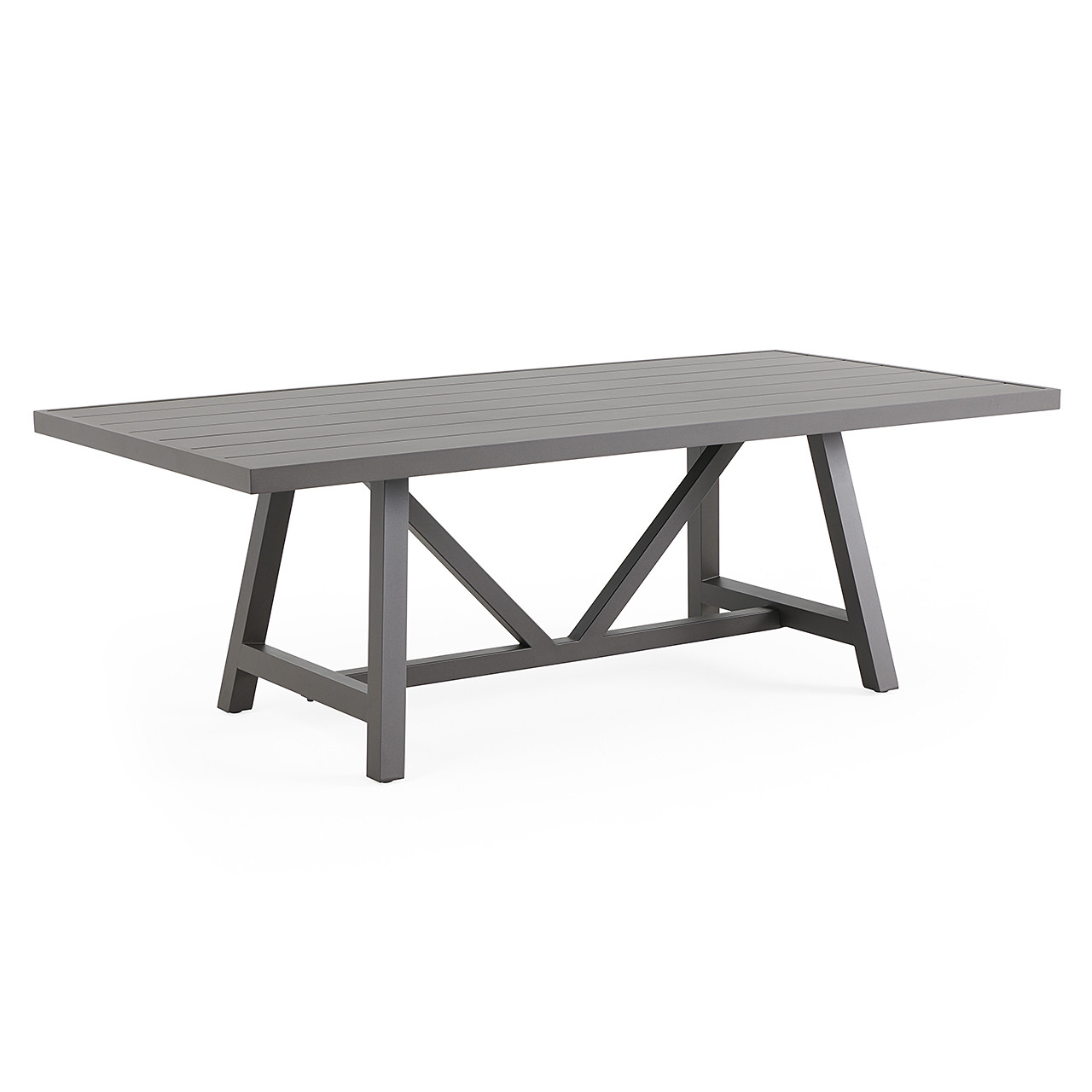 Fairmont Aged Bronze Aluminum with Collect Indigo Sling 7 Piece Combo Dining Set + 84 x 42 in. Table
