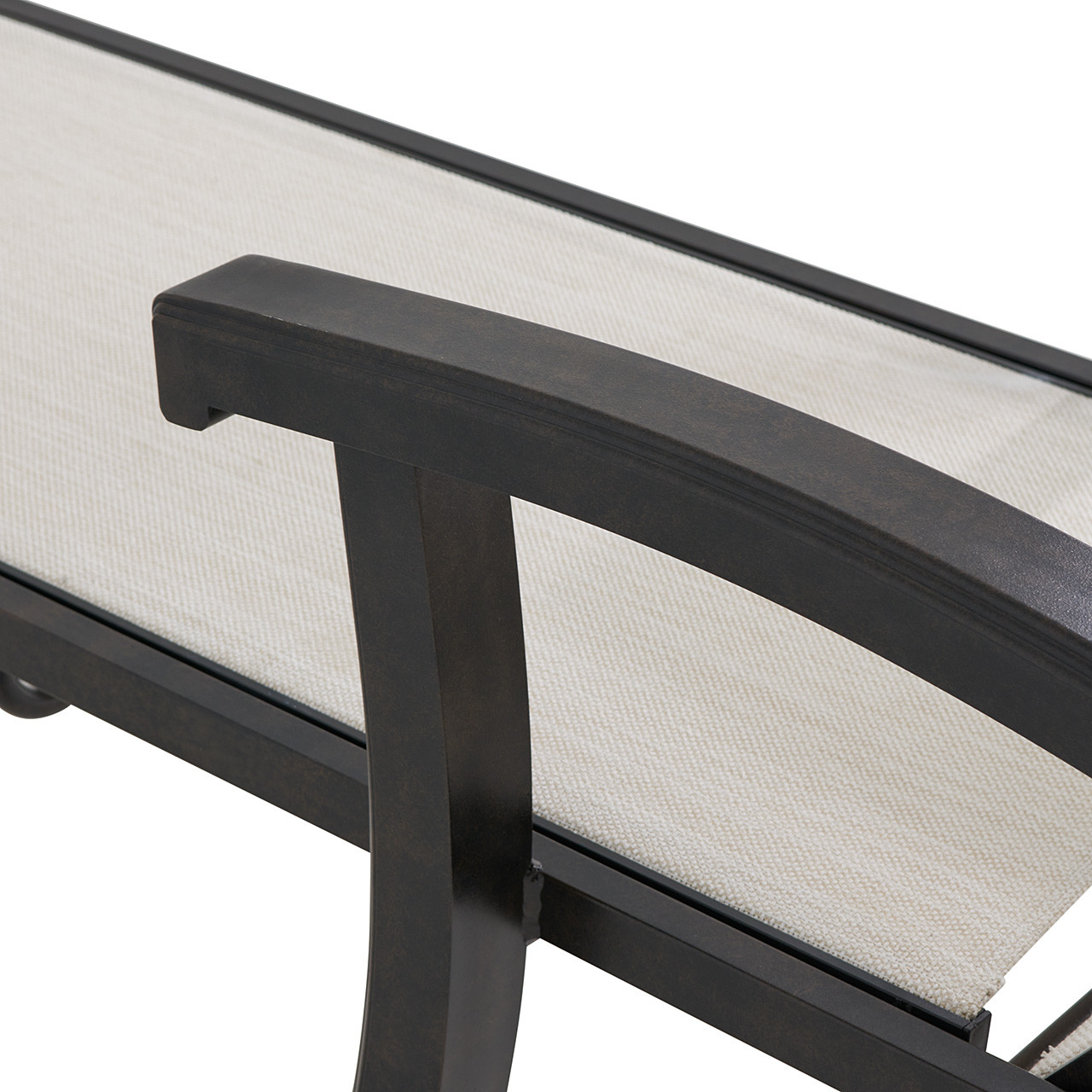 Fairmont Rustic Bronze Aluminum with Sling 3 Piece Chaise Lounge Set + 24 in. D End Table