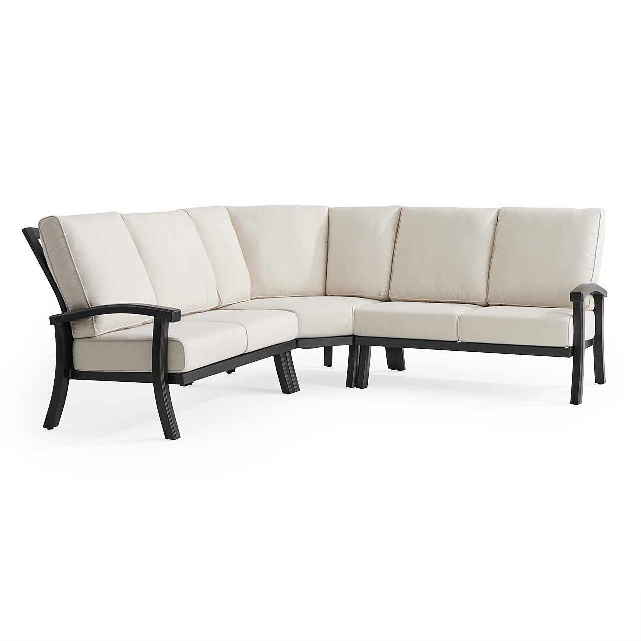Fairmont Rustic Bronze Aluminum with Cushions 3 Piece Sectional