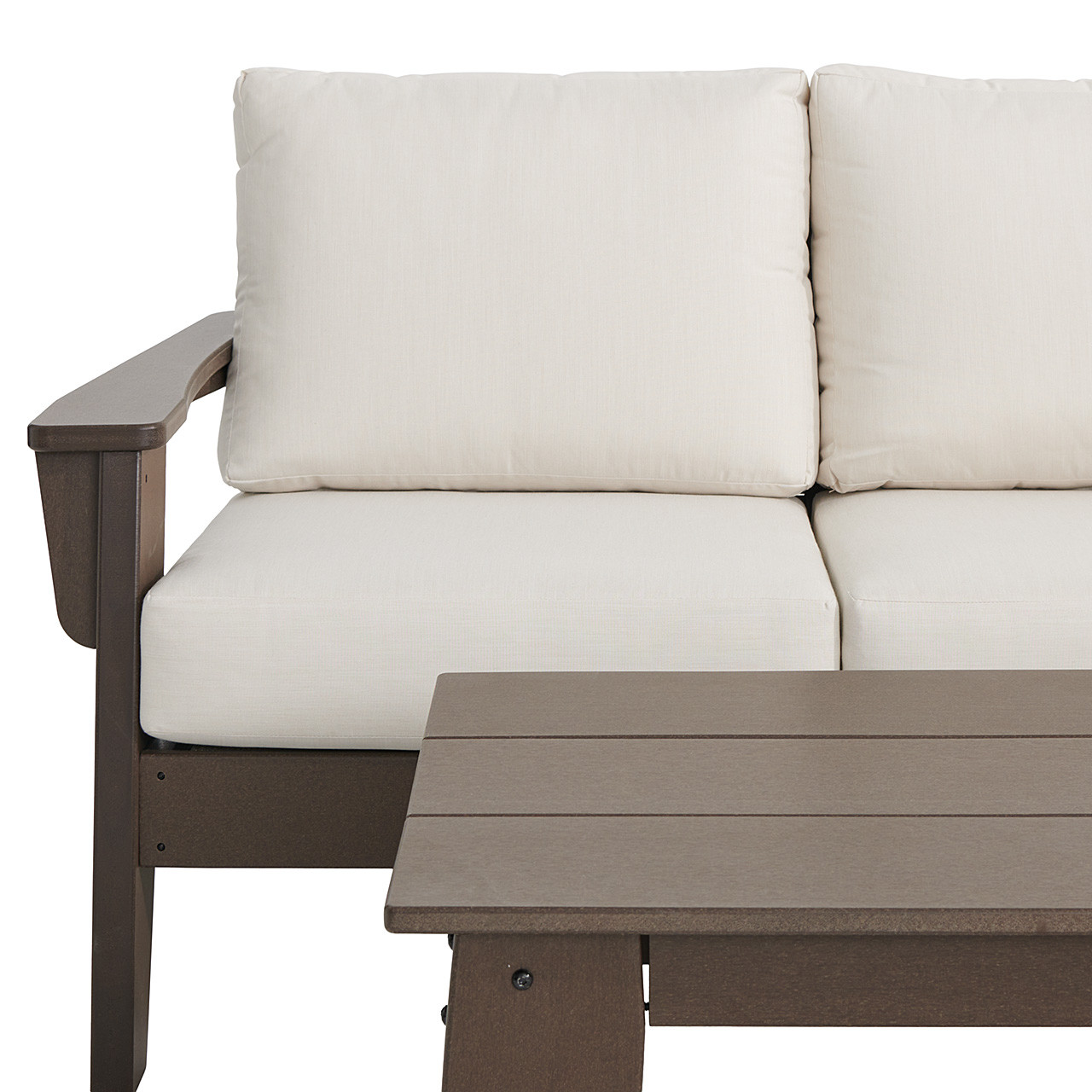 Savannah Mocha Polymer with Cushions 4 Piece Loveseat Group + 48 x