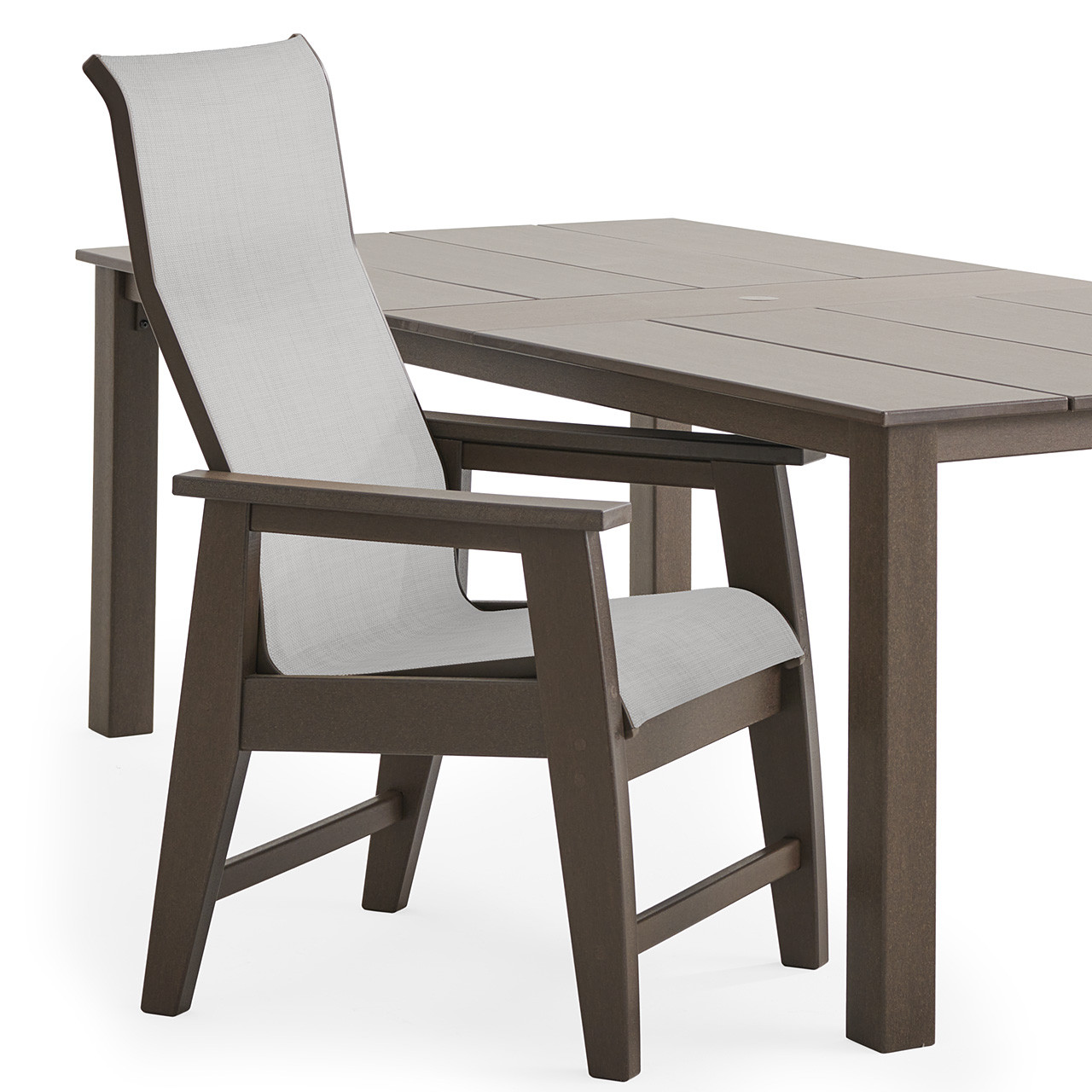 Savannah Mocha Polymer with Augustine Oyster Sling 7 Piece Dining