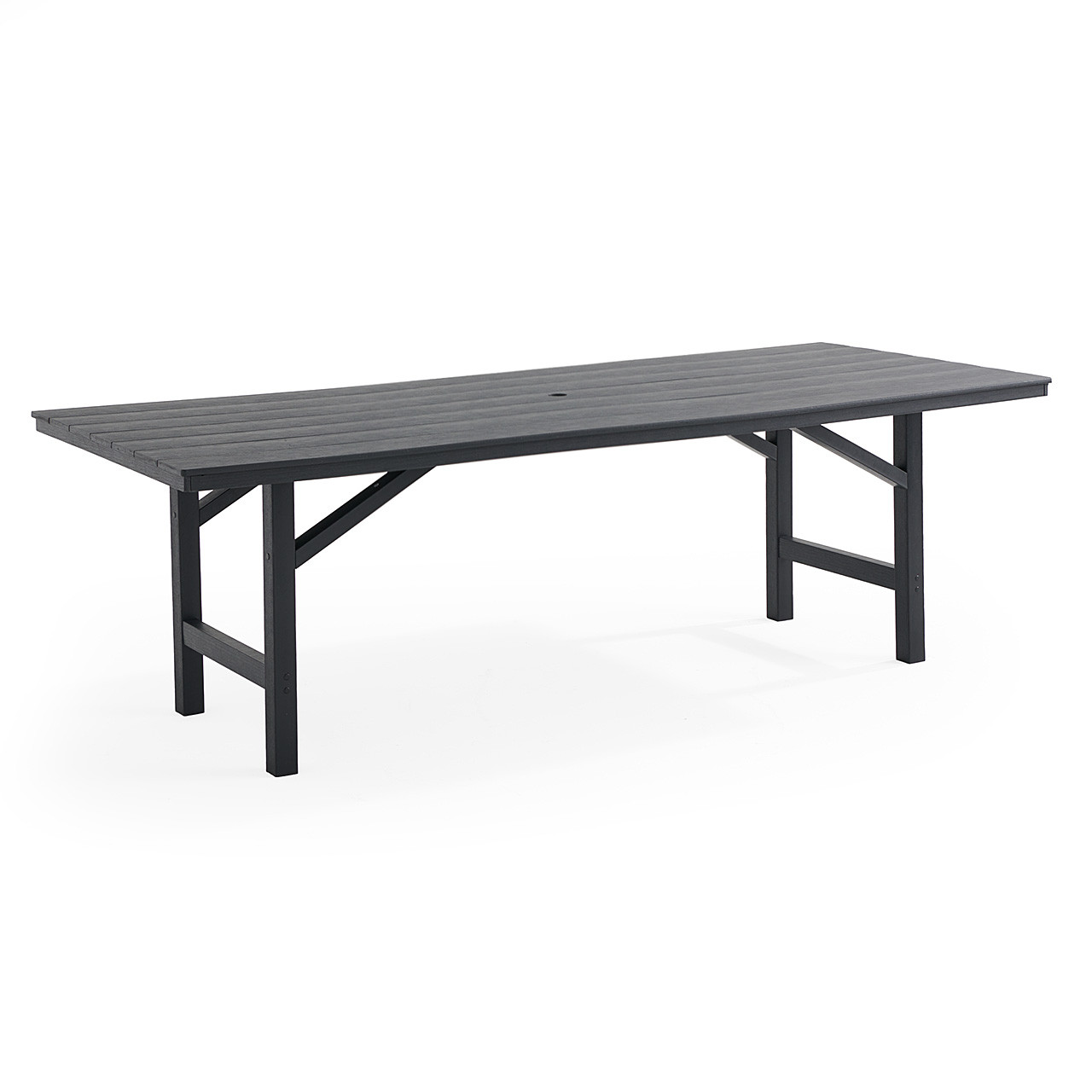 Nantucket Black Polymer and Wicker with Cushions 9 Piece Dining Set + 96 x 40 in. Dining Table