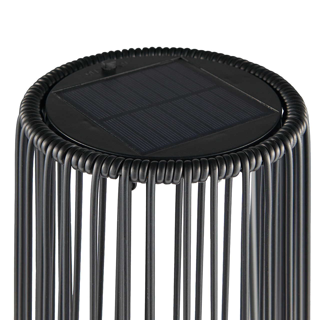 19.7 in. Black Wicker Solar Lamp