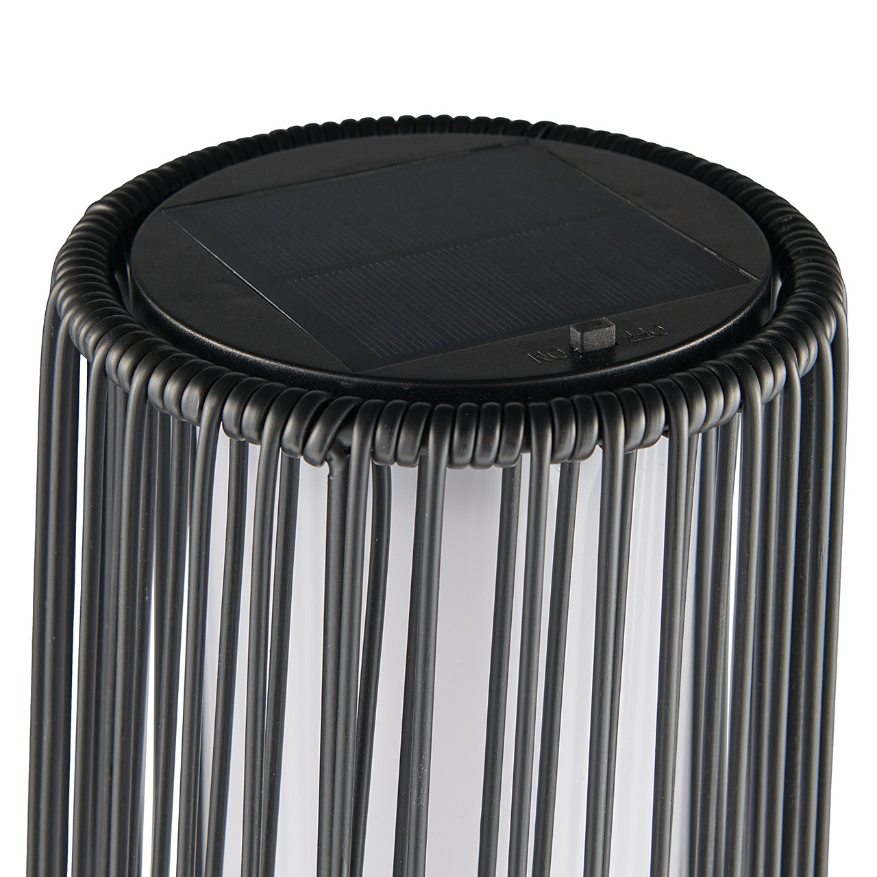 23.6 in. Black Wicker Solar Lamp - Fortunoff Backyard Store