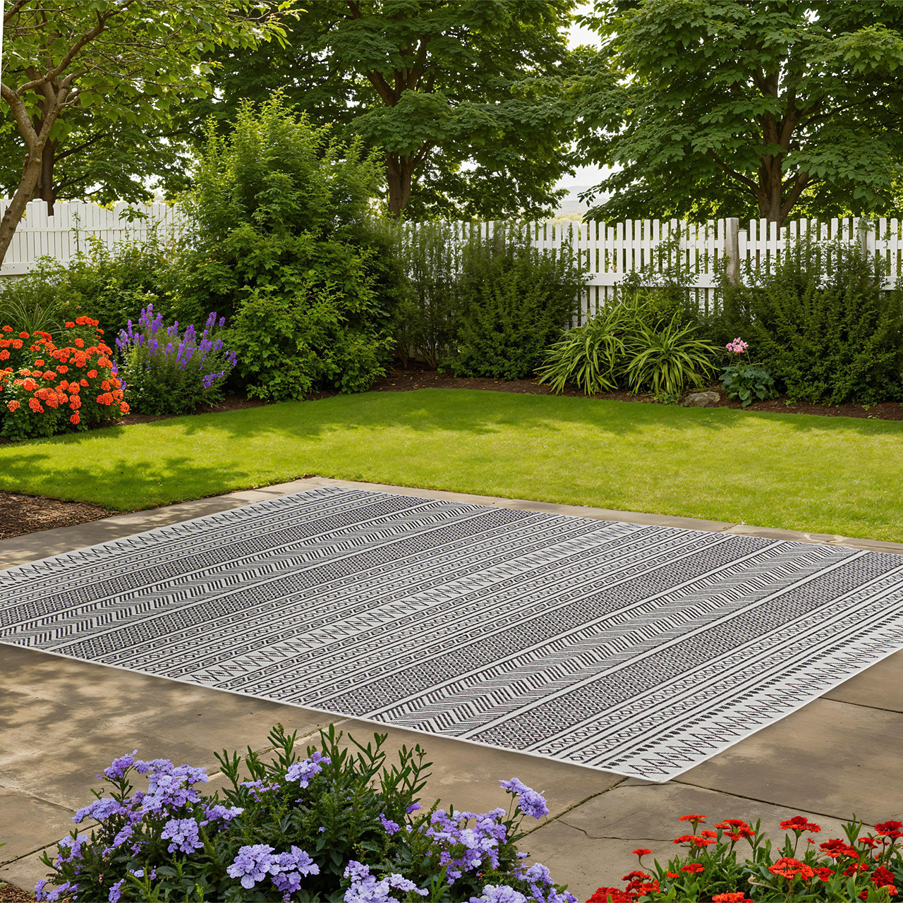 Siena Striped Aztec Rug - Fortunoff Backyard Store