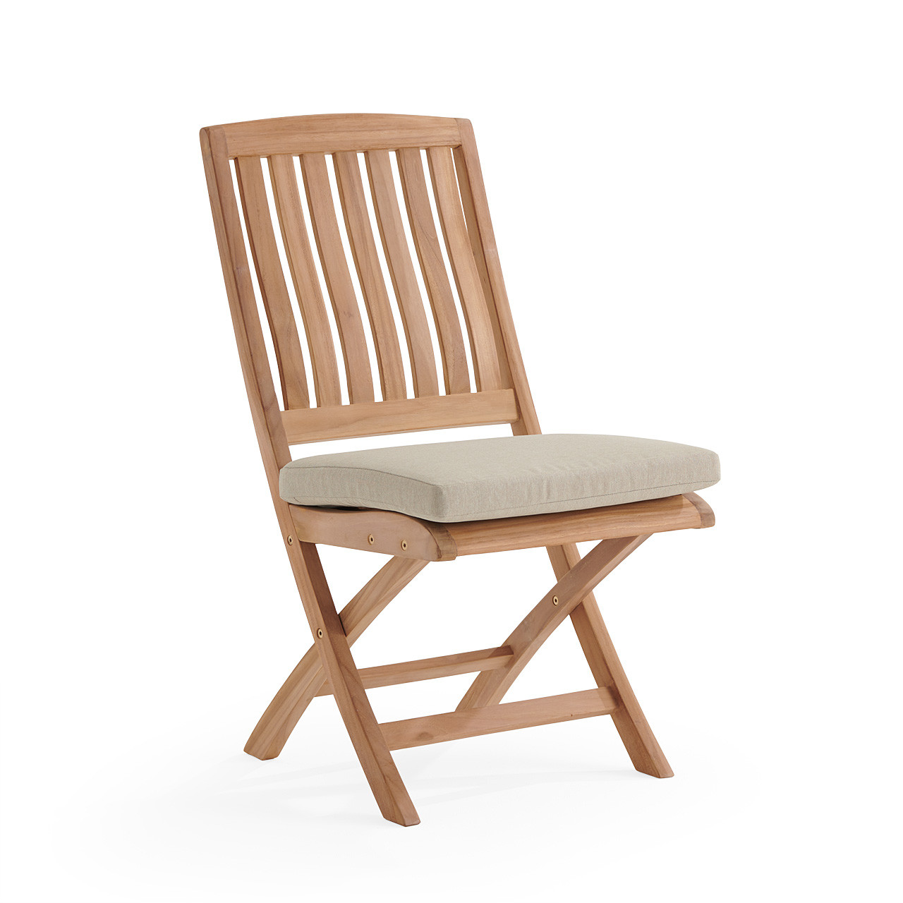 Westport Teak Folding Armless Chair With Cushion