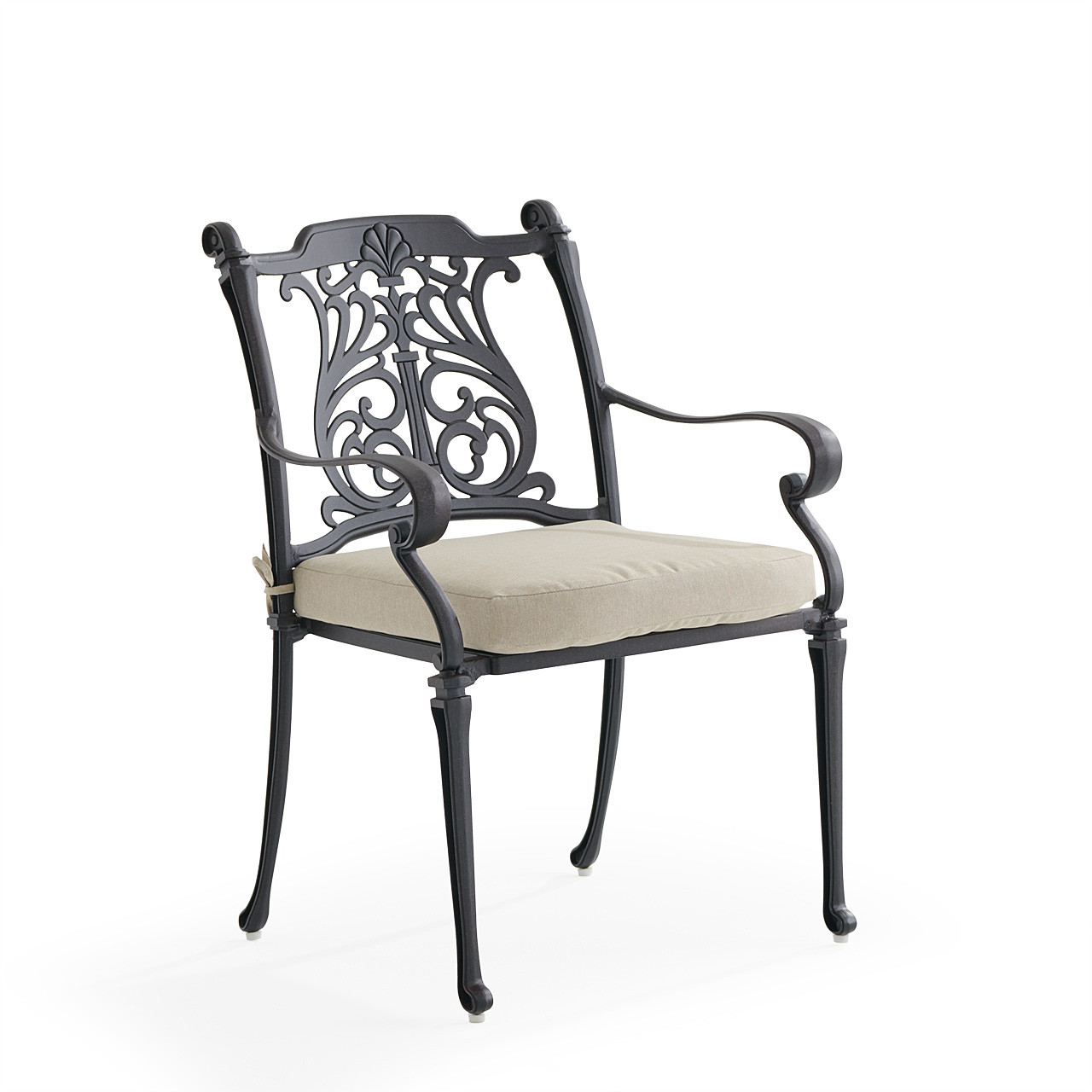 Naples Aged Bronze Cast Aluminum Dining Chair With Cushion