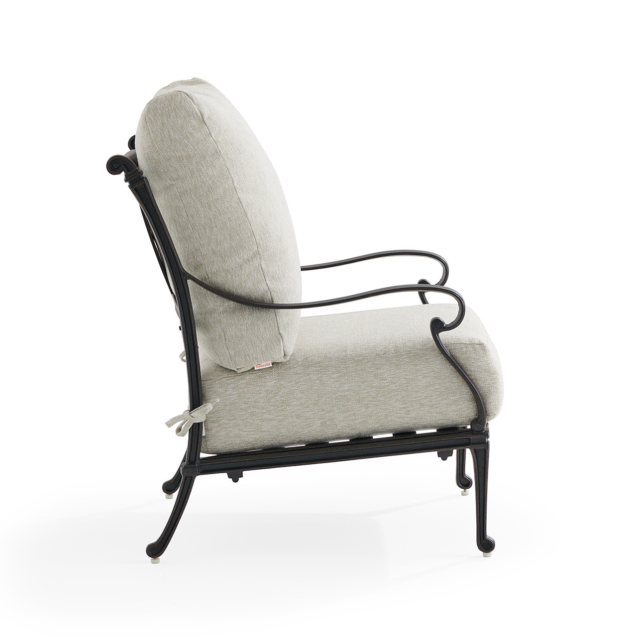 Naples Aged Bronze Estate Cast Aluminum Club Chair With Cushion