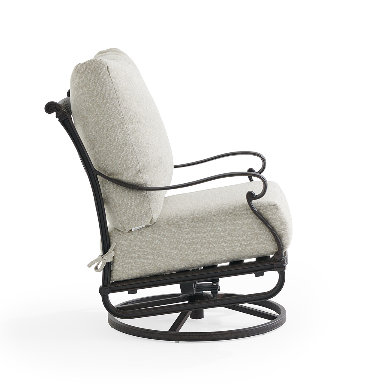 Naples Aged Bronze Cast Aluminum Estate Swivel Rocker with Cushions