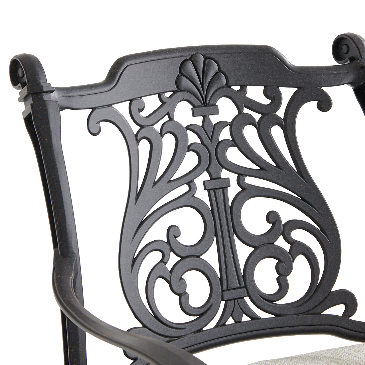 Naples Aged Bronze Cast Aluminum Swivel Bar Stool with Cushion