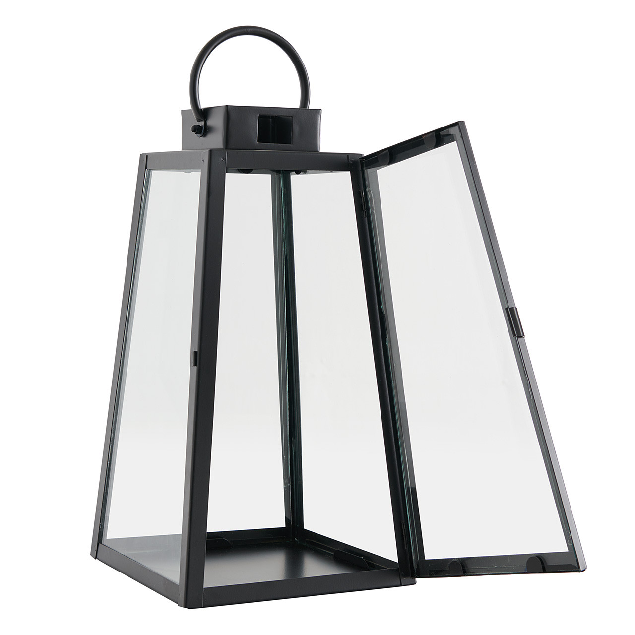 Tapered Prism Lantern, Iron - 17 in
