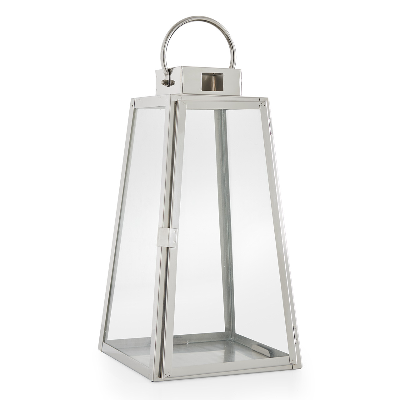 Tapered Prism Lantern, Stainless Steel - 17 in - Fortunoff