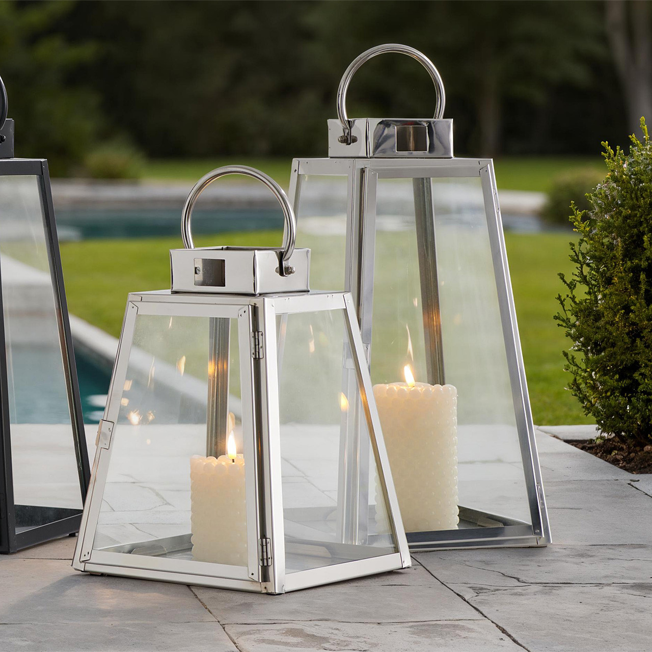 ライト・ランタン NAMELESS STAND Lantern ver. Tapered Prism Lantern, Stainless Steel - 17 in - Fortunoff