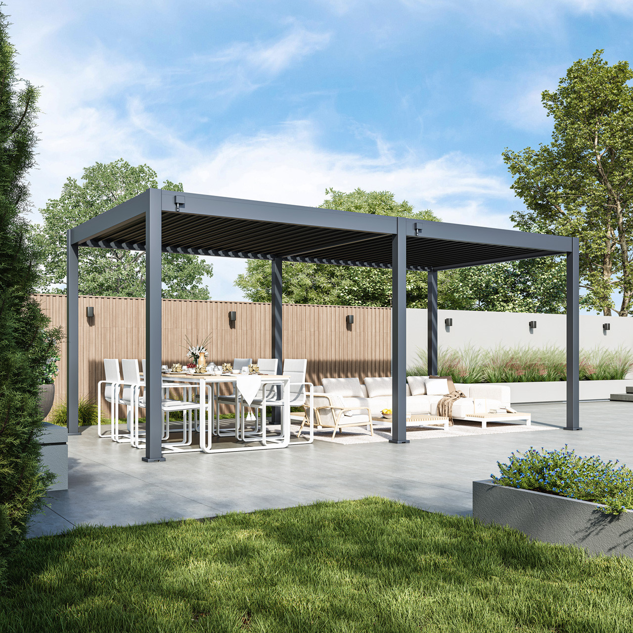 Grand Tuscan Louvered Pergola 10x20