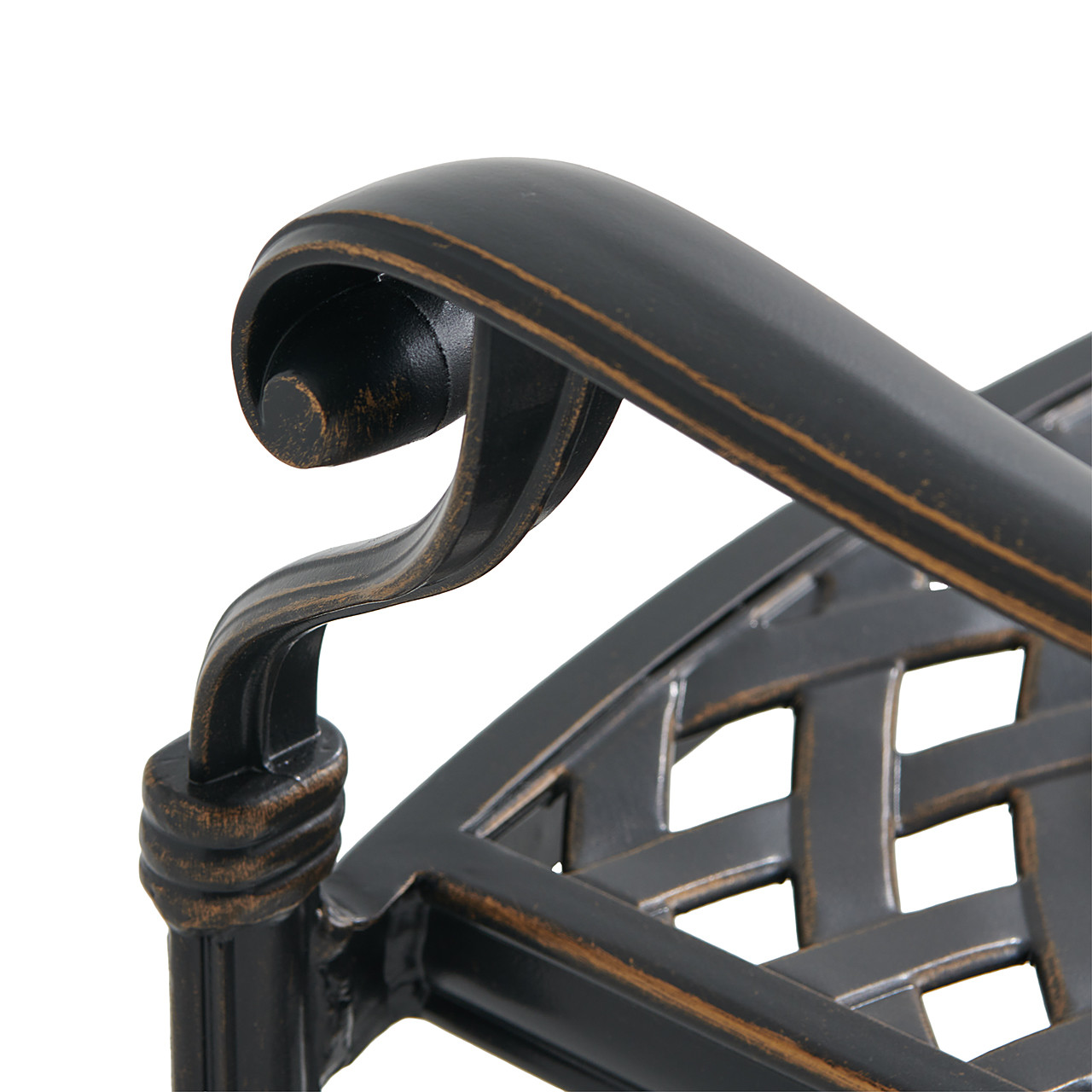 Roma Black Gold Cast Aluminum with Cushion Swivel Rocker