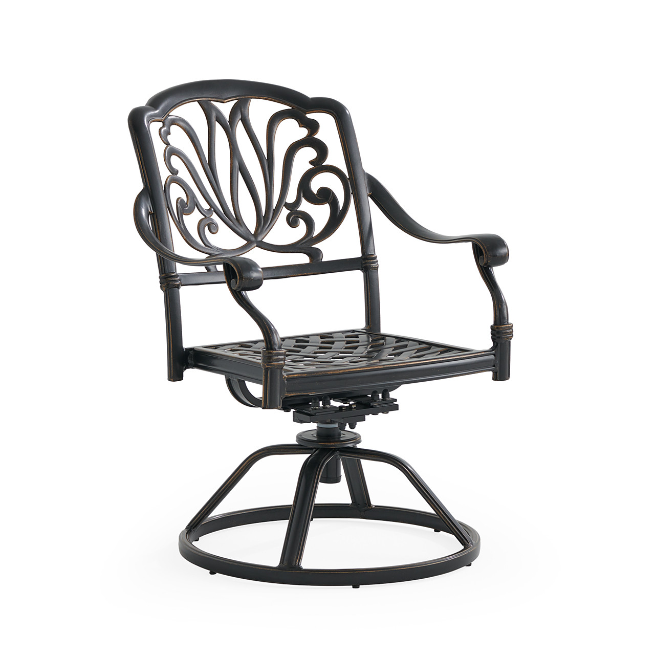 Roma Black Gold Cast Aluminum with Cushion Swivel Rocker