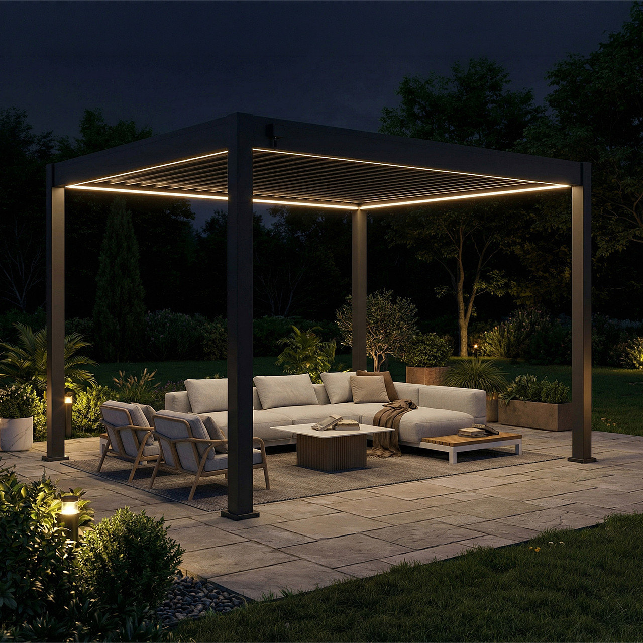 LED Lighting System, 10 x 20 ft., for Grand Tuscan Louvered Pergola