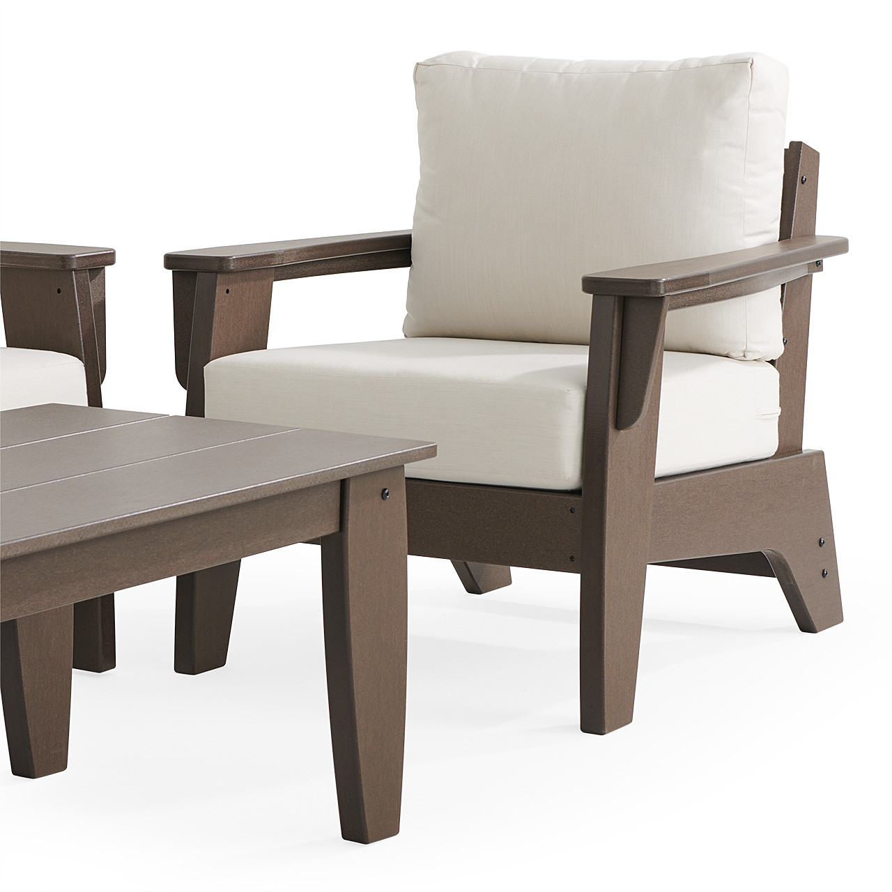 Savannah Mocha Polymer with Cushions 3 Piece Sofa Group + 48 x 32 in. Coffee Table